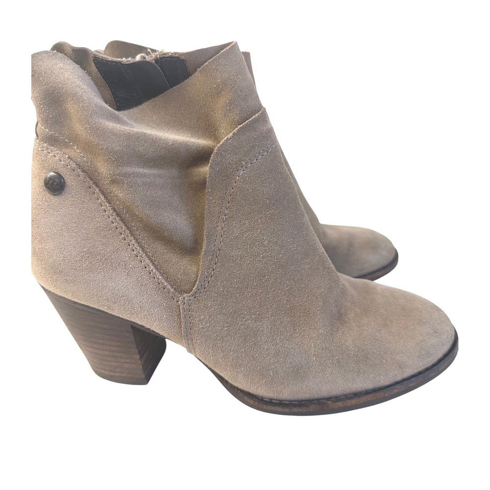 Paul Green Suede Ankle Boots Taupe Side Zip Booties Womens UK 3 US 5 - Picture 7 of 10
